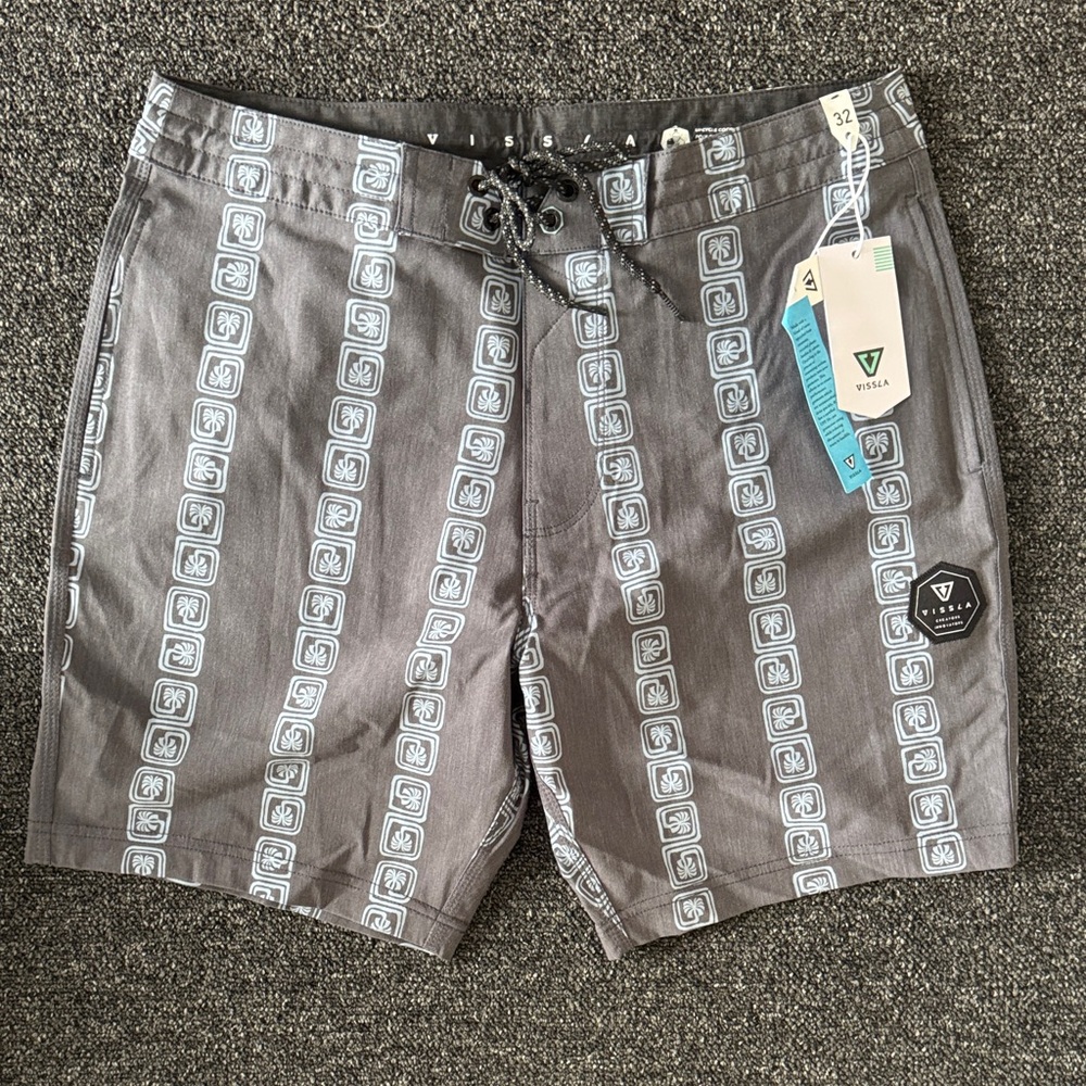 VISSLA Charcoal Patterned Board Shorts